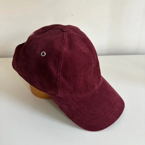AMI de Coeur Paris Alexandre Mattiussi Baseball Cap Burgundy Corduroy Velvet Hat